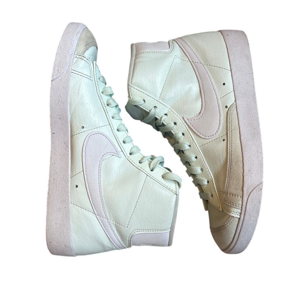 Nike Women's High-Top Sneakers in Light Mint and White - Picture 5 of 8
